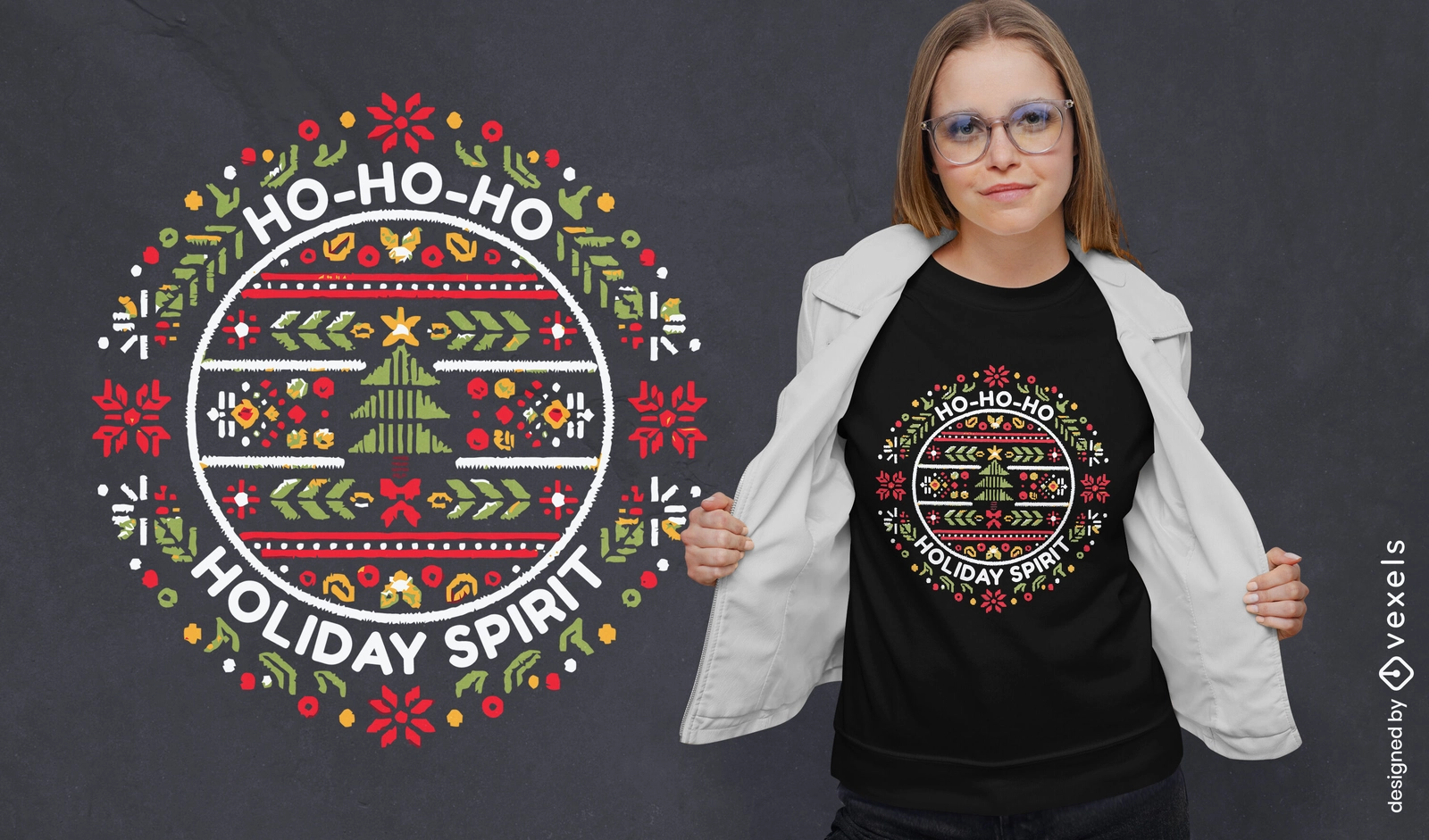 Ho-Ho-Ho holiday spirit t-shirt design