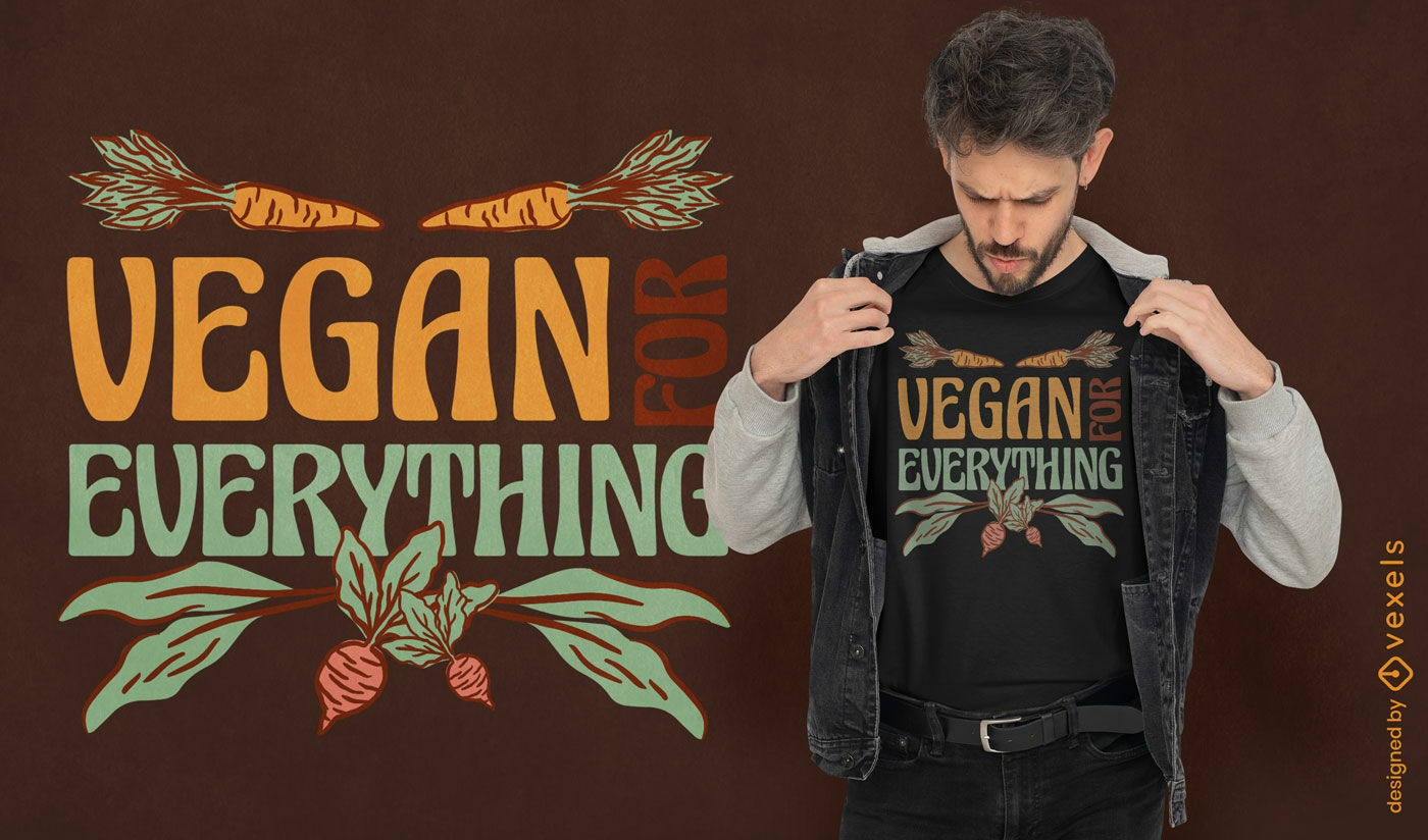 Design de camiseta vegano para tudo