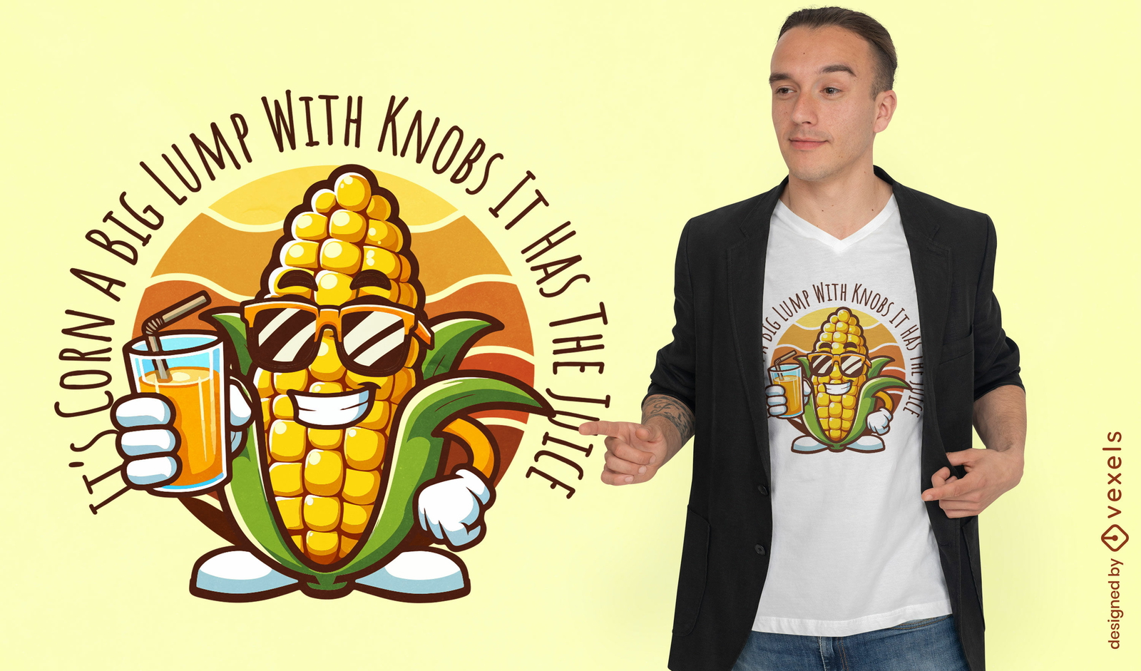 Corn character t-shirt design