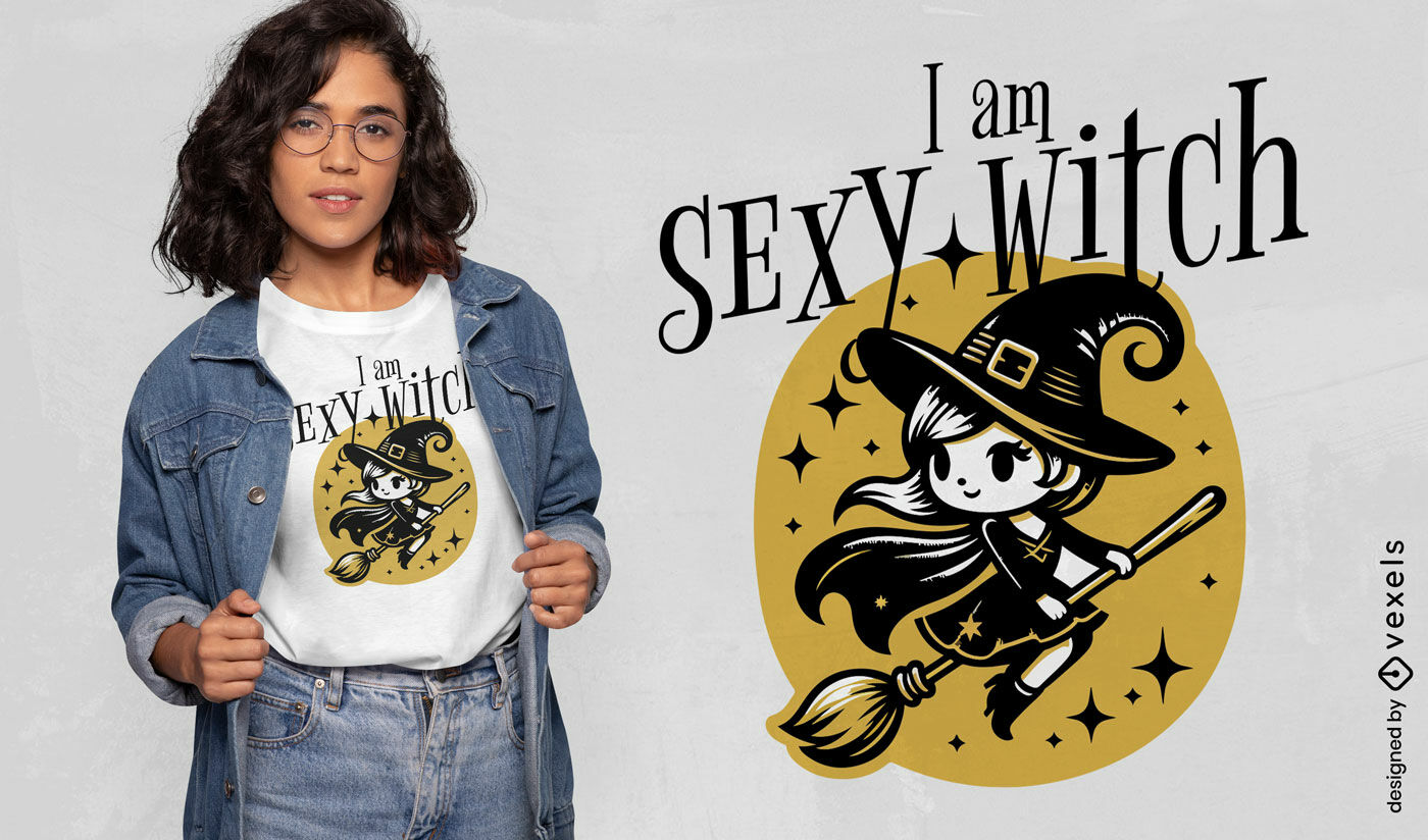 Diseño de camiseta "Soy una bruja sexy"