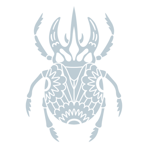 Ilustración artística de escarabajo con patrones intrincados Diseño PNG