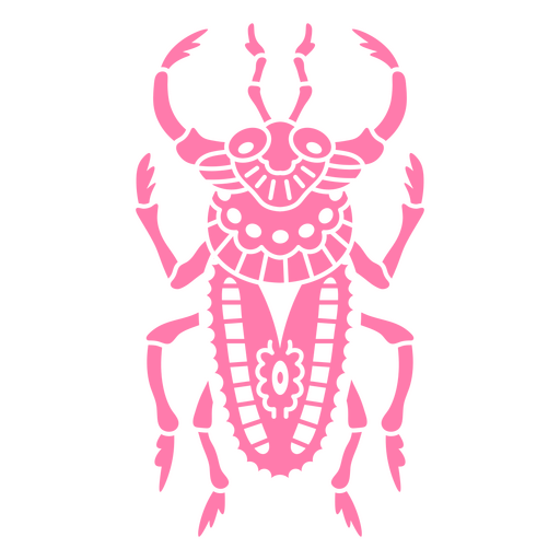 Pink ornamental beetle illustration PNG Design