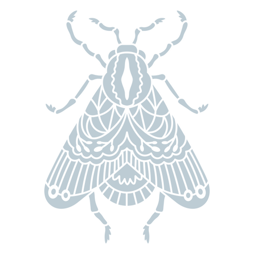 Ilustración de polilla decorativa de color azul claro Diseño PNG