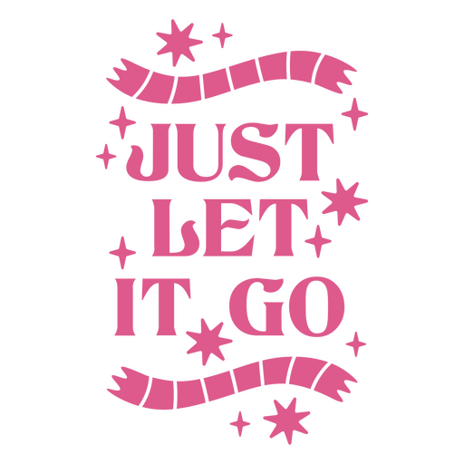 Inspirierendes rosa Textdesign mit Sternen und Bändern PNG-Design