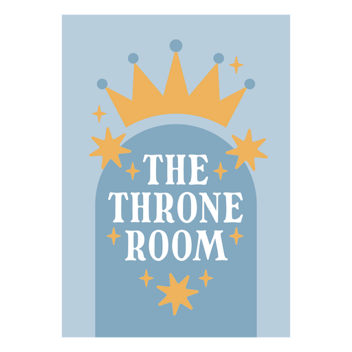 Whimsical throne room wall art design PNG Design