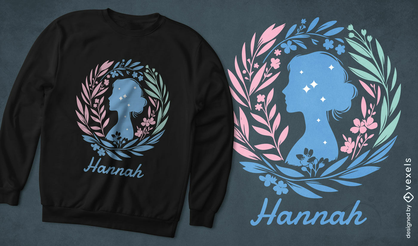 Diseño de camiseta con corona de silueta de Hannah