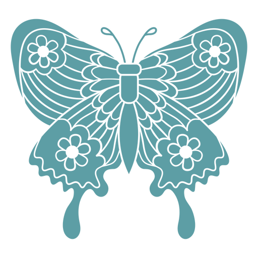 Diseño floral de mariposa Diseño PNG