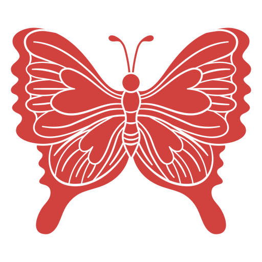 Padrão de coração de borboleta vermelha Desenho PNG