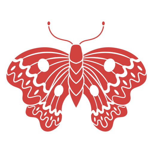 Desenho detalhado de borboleta vermelha Desenho PNG