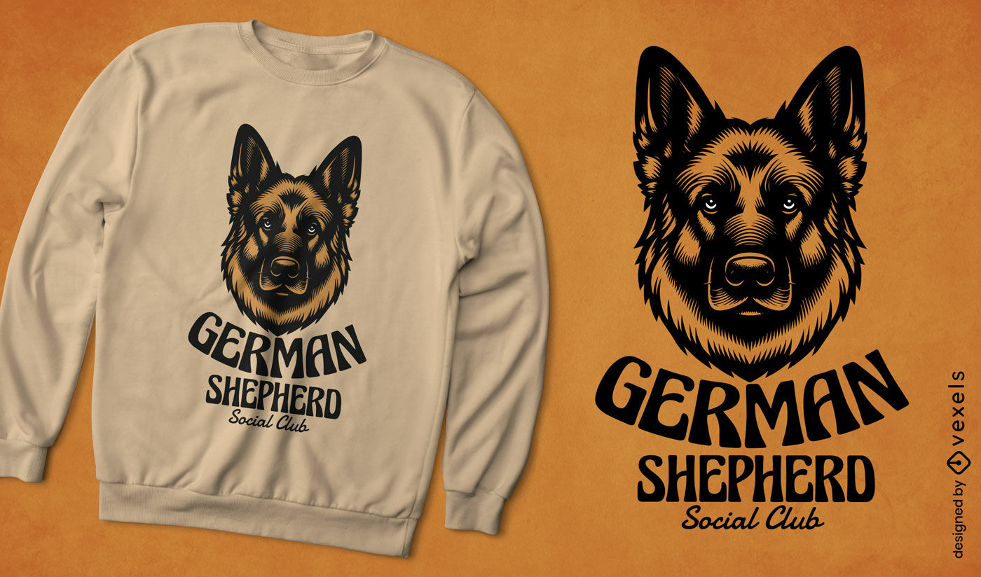 German shepherd club t-shirt design