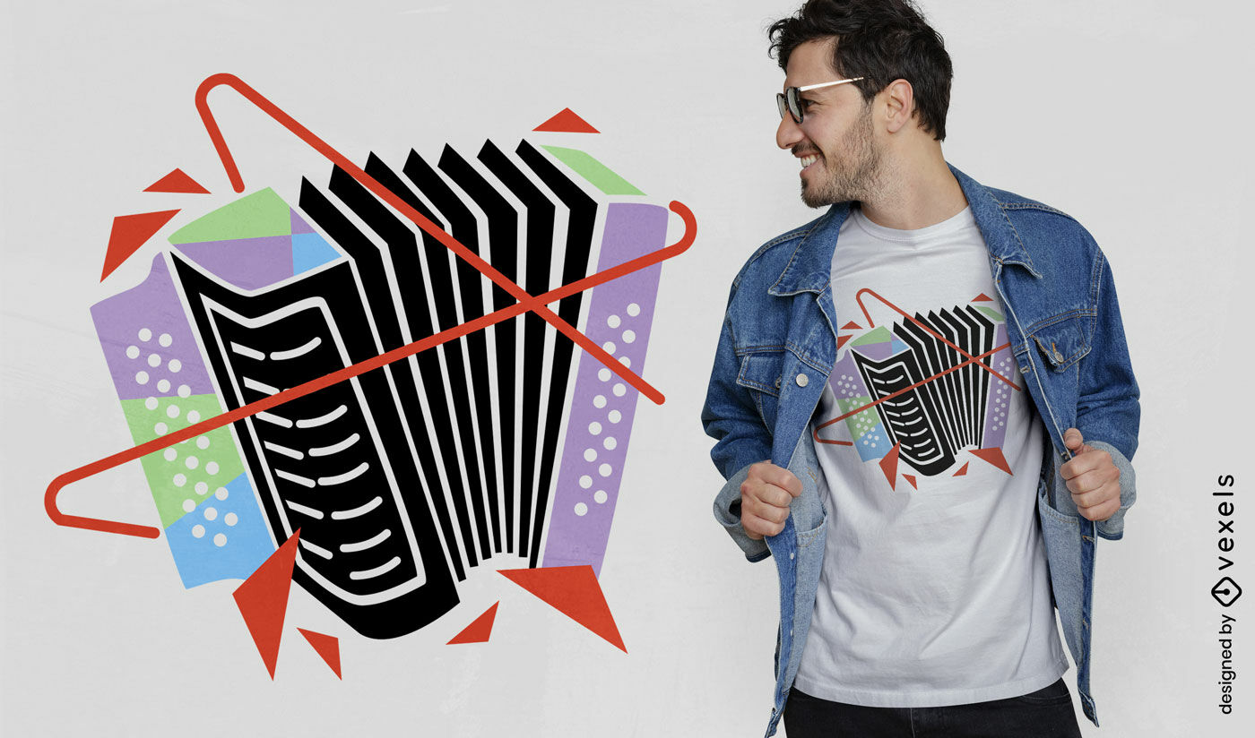 Geometric accordion t-shirt design