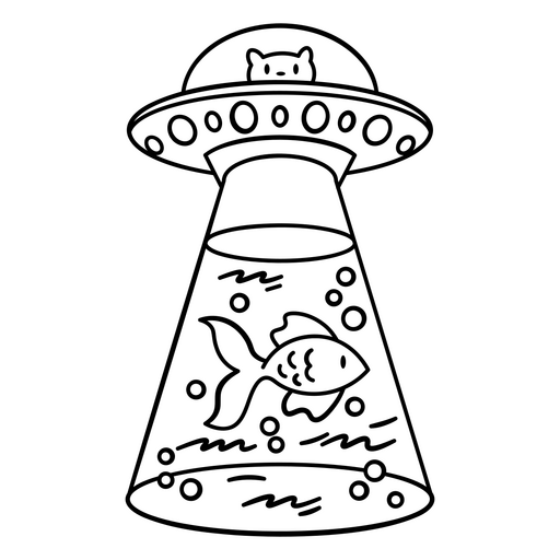 Design de aquário OVNI caprichoso Desenho PNG