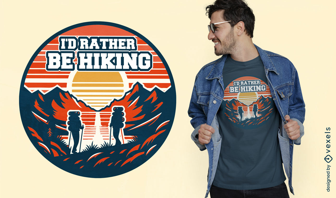 Retro hiking adventure t-shirt design