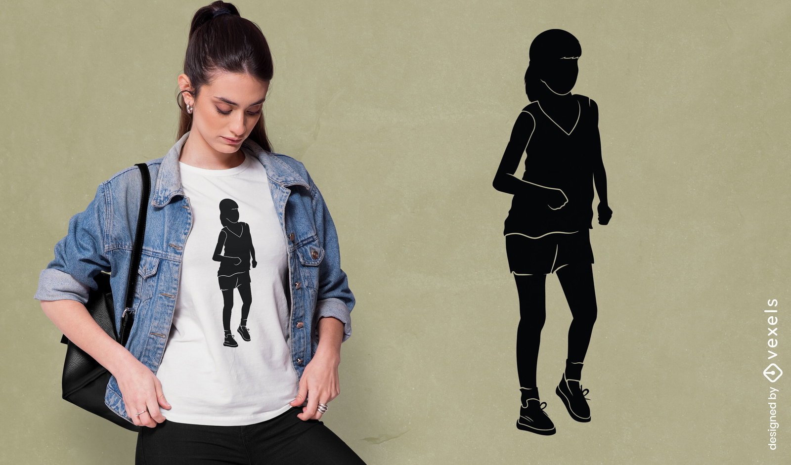 Woman in race walking t-shirt design