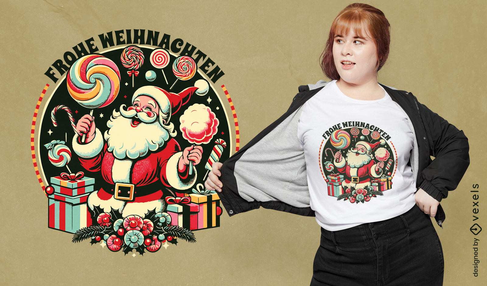 Deutsches Weihnachtsmann-T-Shirt-Design