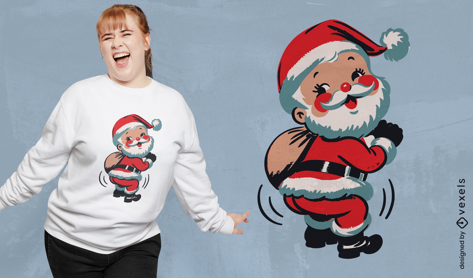 T-Shirt-Design mit Santa-Booty-Tanz