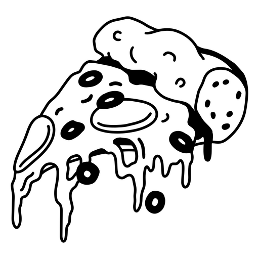 Verspielte tropfende Pizzaillustration PNG-Design