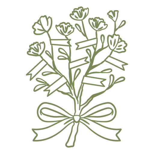 Design de buquê de flores romântico Desenho PNG