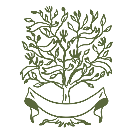 Diseño de etiqueta de árbol verde Diseño PNG