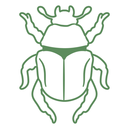 Green beetle filled stroke PNG Design