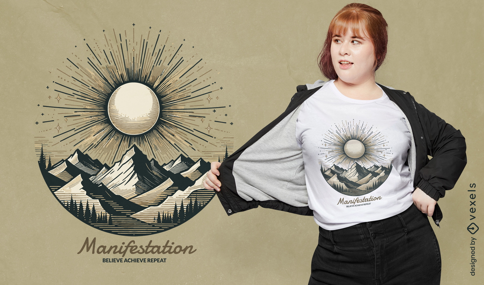 Manifestation mountain t-shirt design