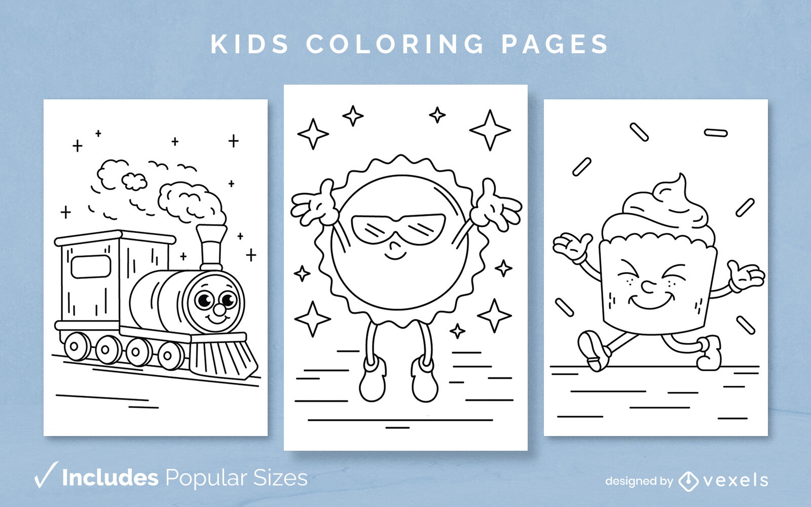 Kawaii coloring pages design