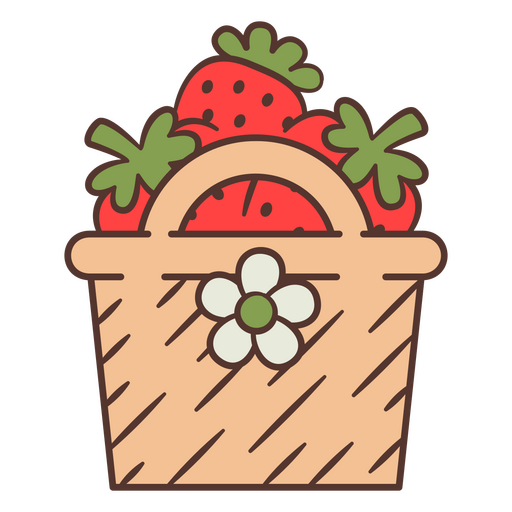 Design de cesta de frutas Desenho PNG