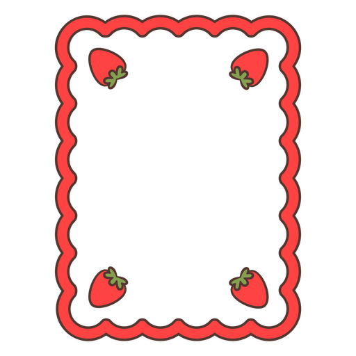 Cute strawberry frame design PNG Design