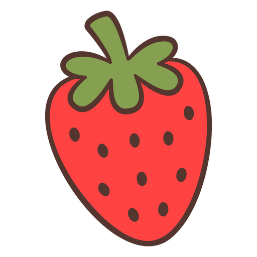 Strawberry brown stroke design PNG Design