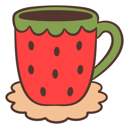 Diseño de taza de fresa Diseño PNG