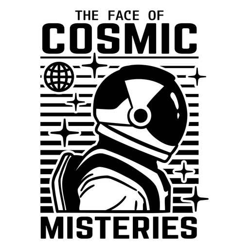 Kosmische Mysterien Astronaut Grafikdesign PNG-Design