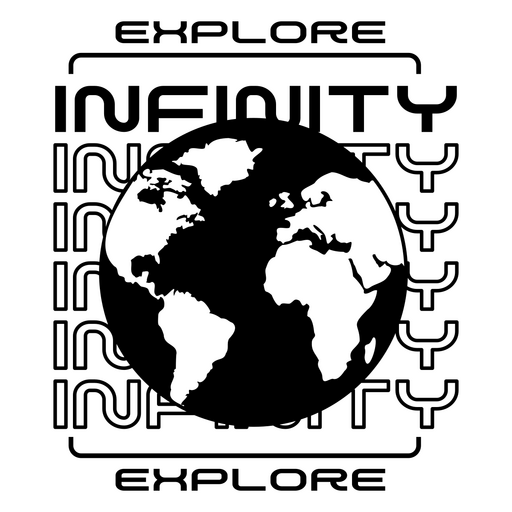 Design moderno de exploração infinita com a Terra Desenho PNG