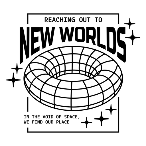 Design de citação com tema espacial futurista Desenho PNG