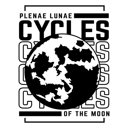 Design gráfico de ciclos lunares com ilustração detalhada da lua Desenho PNG