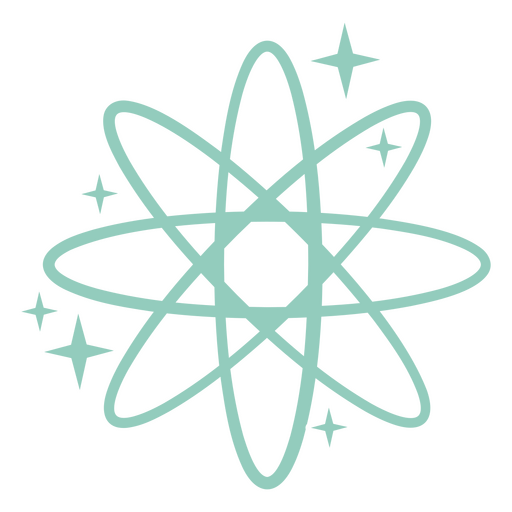 Mint Green Atomic Orbital Design PNG Design