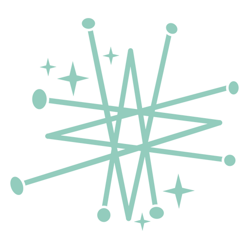 Estrela geométrica verde menta Desenho PNG