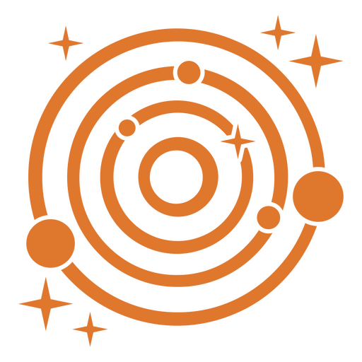 Design planetário laranja  Desenho PNG