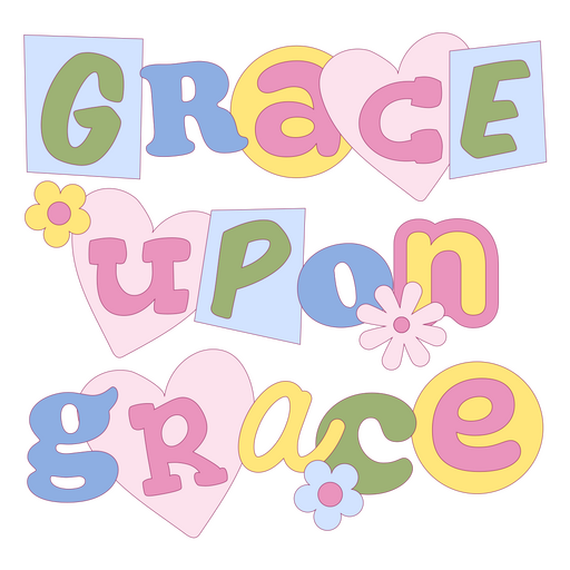 Verspieltes Zitatdesign ?Grace upon Grace? PNG-Design