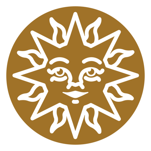 Design circular com face para o sol Desenho PNG