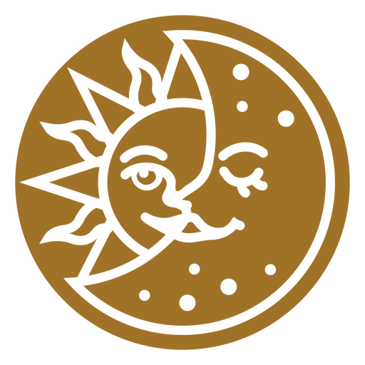 Sun and moon circular design PNG Design