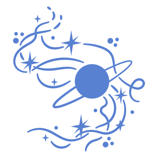 Blue planetary system design PNG Design