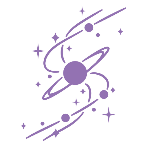 Purple planetary system design PNG Design