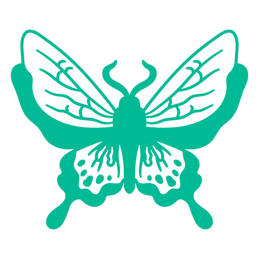 Green butterfly cut out design PNG Design