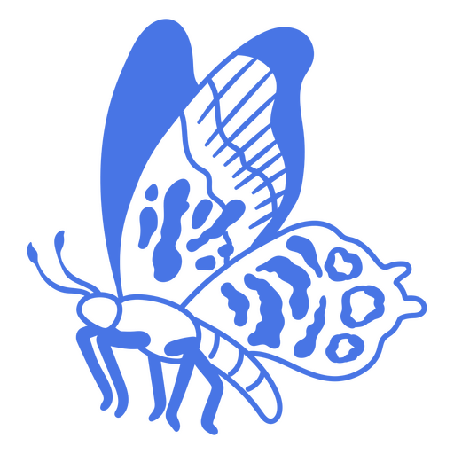 Diseño de camiseta de mariposa azul. Diseño PNG