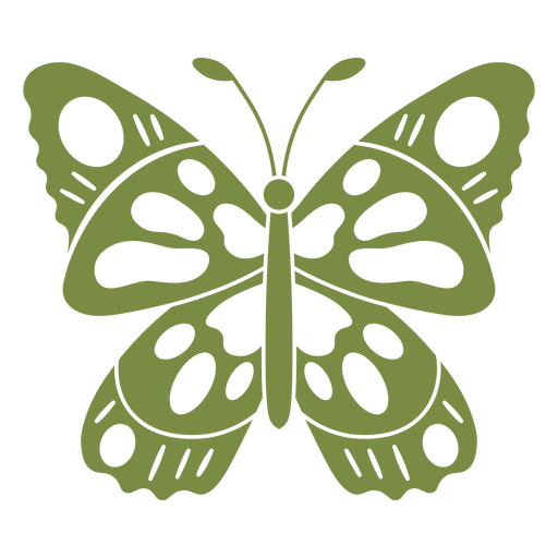 Green butterfly cut out design PNG Design