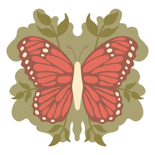 Diseño de mariposa naranja y verde. Diseño PNG