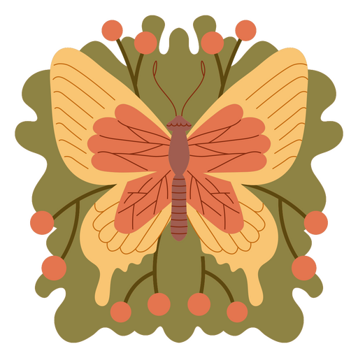 Diseño de mariposa amarilla y naranja. Diseño PNG