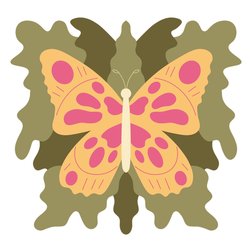 Desenho de borboleta rosa e amarela Desenho PNG