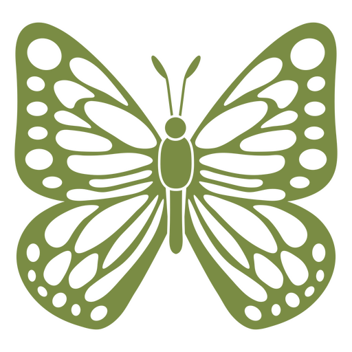 Diseño elegante de silueta de mariposa verde Diseño PNG