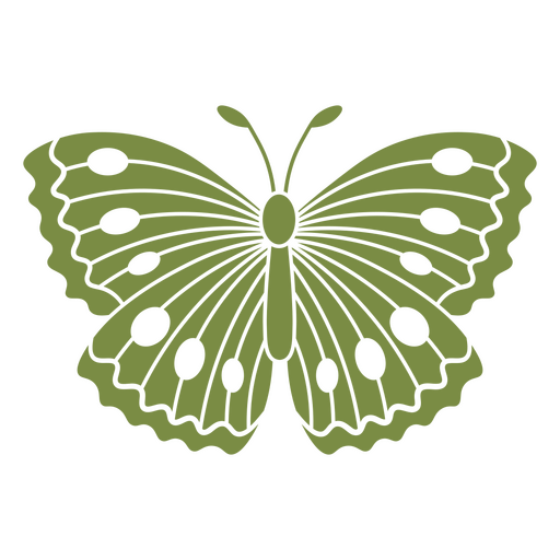 Green butterfly cut out design PNG Design